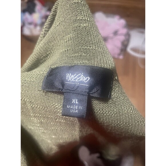 Mossimo Olive Green Open Front Cadigan Boho Chic Short Sleeve Top XL - Picture 3 of 3